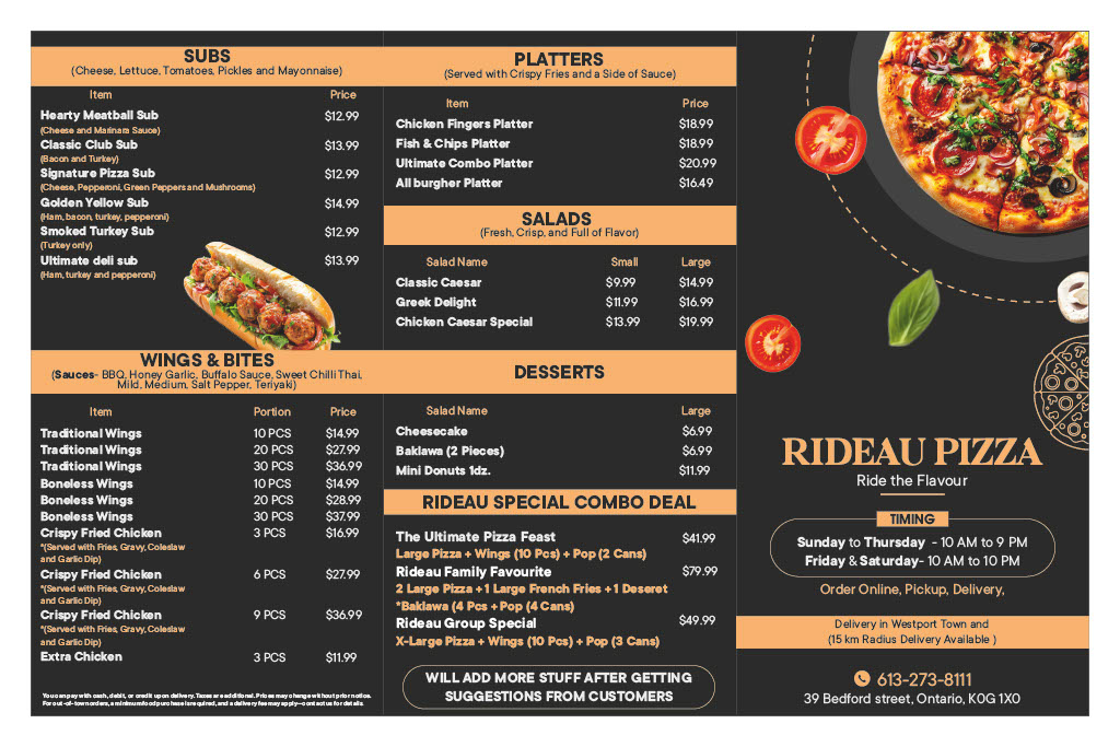 Photo of Rideau Pizza - 39 Bedford St, Westport, ON K0G 1X0